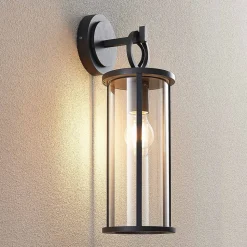 Lucande udendørs væglampe Emmeline, klar, aluminium, højde 45 cm