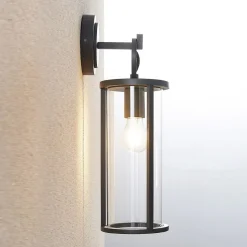 Lucande udendørs væglampe Emmeline, klar, aluminium, højde 45 cm