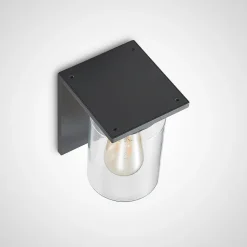 Lucande udendørs væglampe Semka, antracit, aluminium, glas, 20 cm