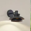 Lucande udendørs væglampe Thais, sort, metal, Ø 25 cm