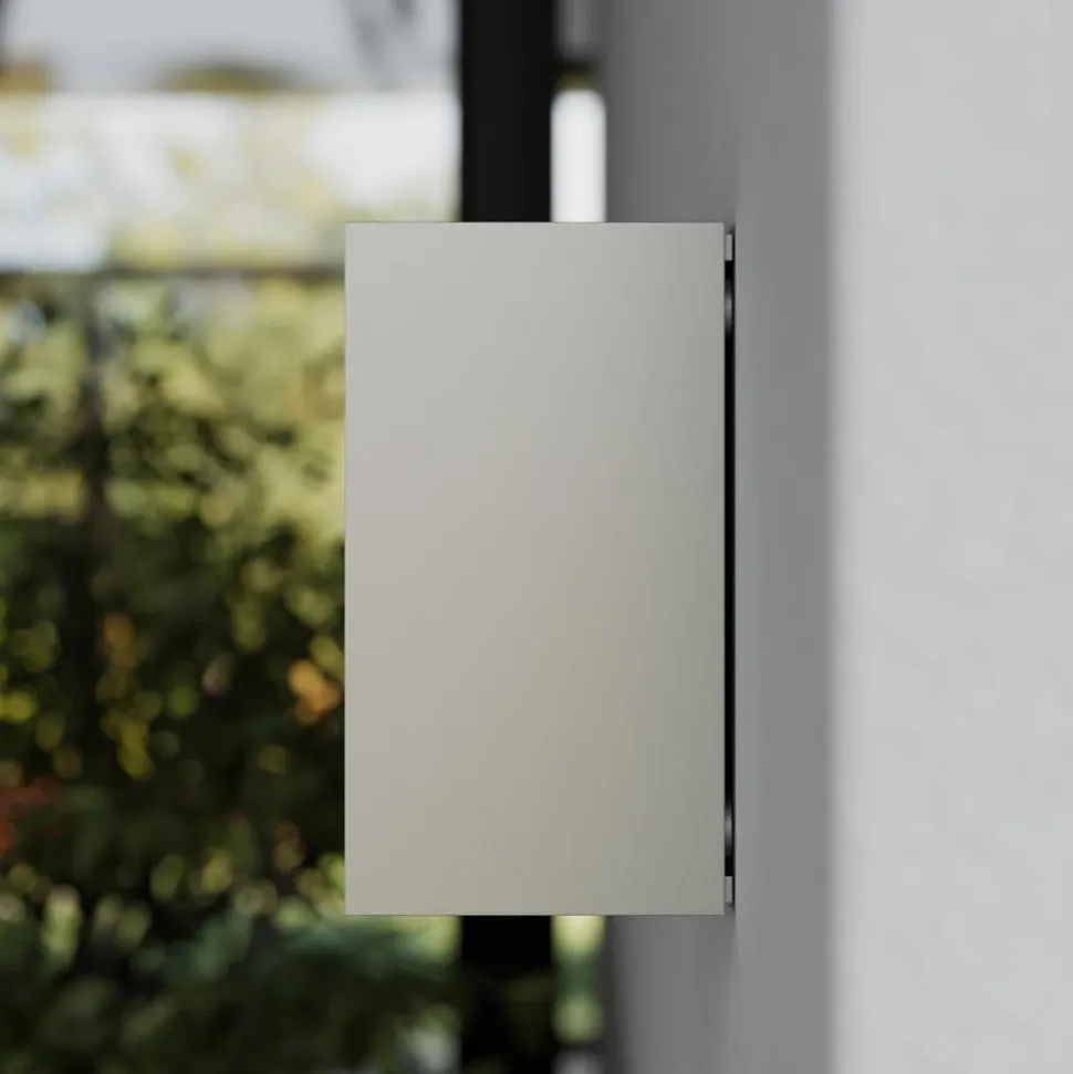 Lucande udendørs væglampe Tavi, 15 cm, sølv, Bridgelux LED