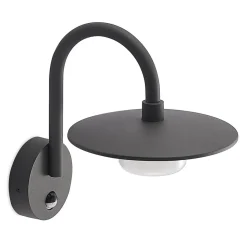 Lucande udendørs væglampe Zamalino, 31 cm, antracit, sensor
