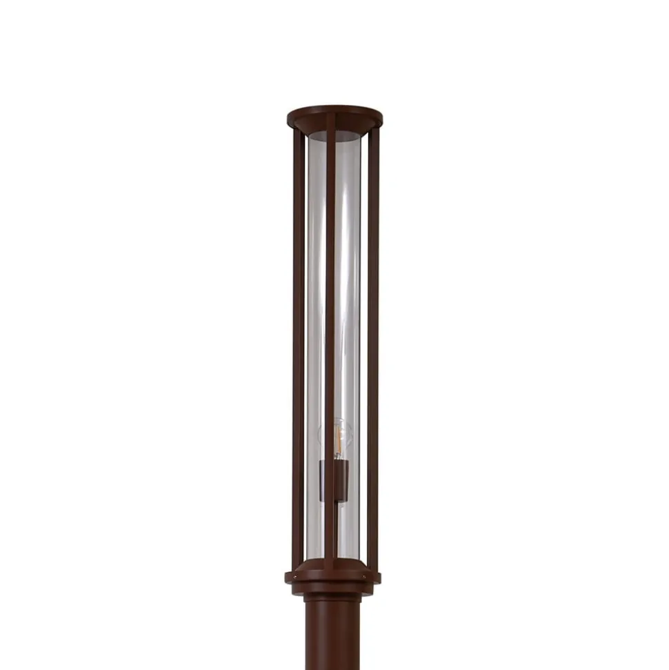 Lucande udendørslampe Alivaro, rustfarvet, 220 cm, E27, IP65