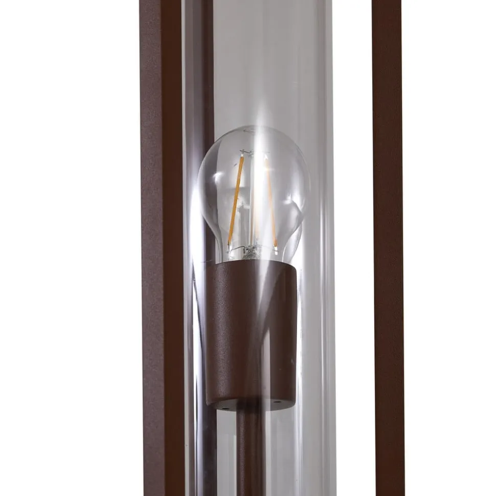 Lucande udendørslampe Alivaro, rustfarvet, 220 cm, E27, IP65