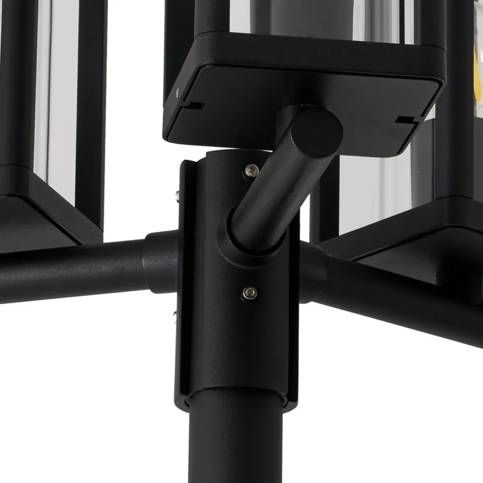 Lucande udendørslampe Siveta, 240 cm, 3 lyskilder, sort, E27, IP65