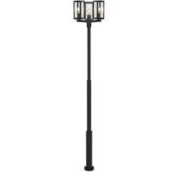 Lucande udendørslampe Siveta, 240 cm, 3 lyskilder, sort, E27, IP65