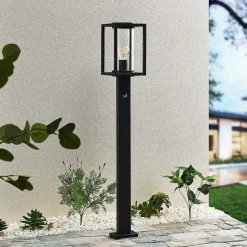 Lucande vejlampe Ferda, 100 cm, sensor, antracit, IP44