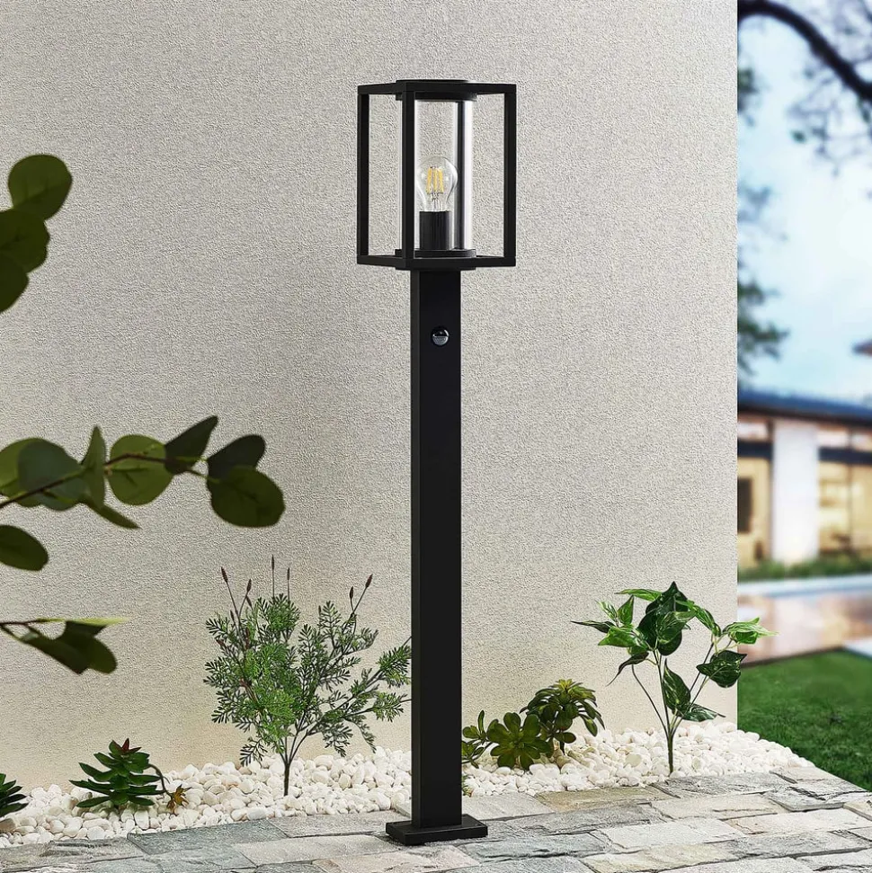 Lucande vejlampe Ferda, 100 cm, sensor, antracit, IP44