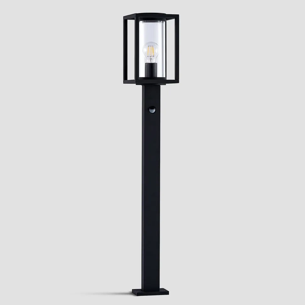 Lucande vejlampe Ferda, 100 cm, sensor, antracit, IP44