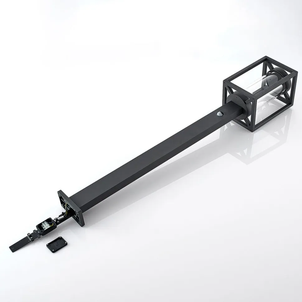 Lucande vejlampe Ferda, 100 cm, sensor, antracit, IP44