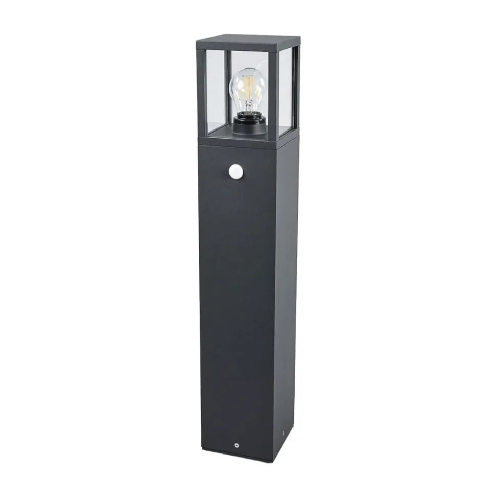 Lucande vejlampe Klemens, 65 cm, sensor, antracit, E27