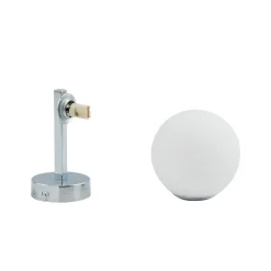 Lucande væglampe Bidolo, kromfarvet, glas, Ø 12 cm, IP44