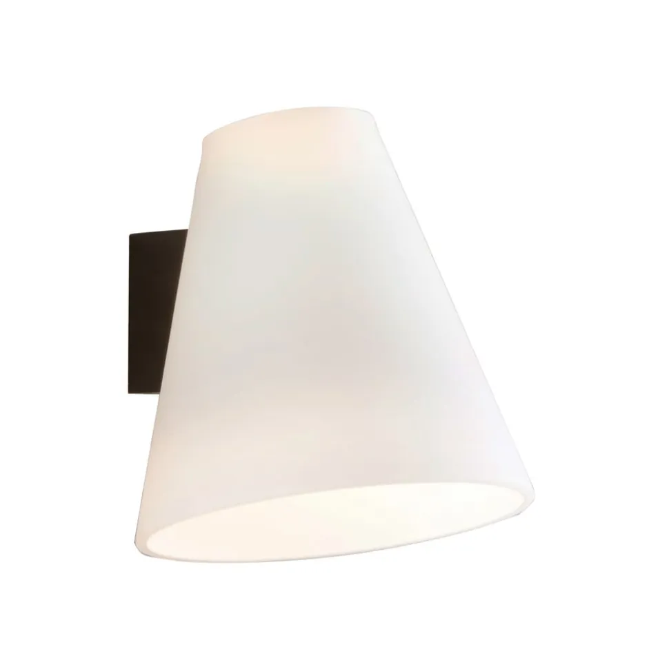 Lucande væglampe Timido, hvid/sort, glas, 16,5 cm høj