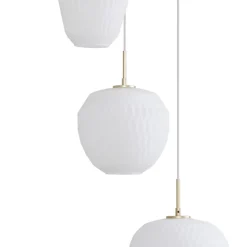 Lucande-pendel Quinara, 3-lys, opal, glas, Ø 52 cm