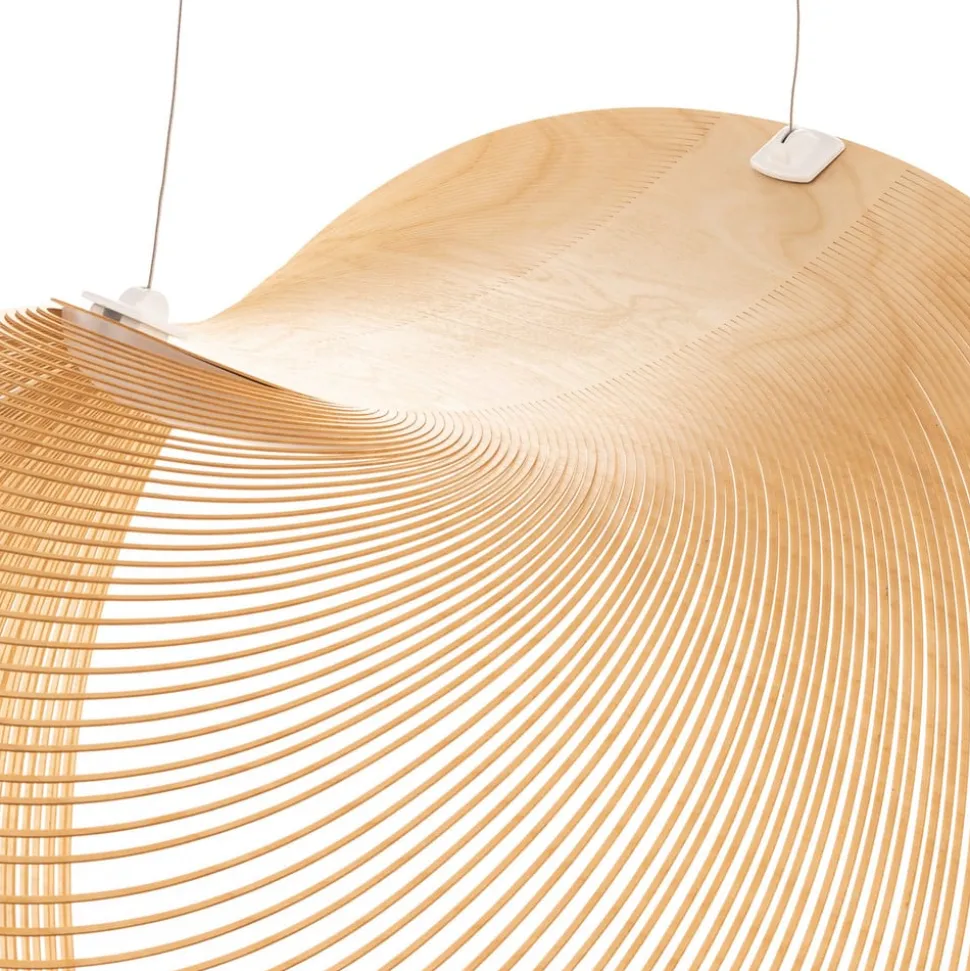 Luceplan Illan LED-hængelampe i træ, dæmpbar Ø 60 cm