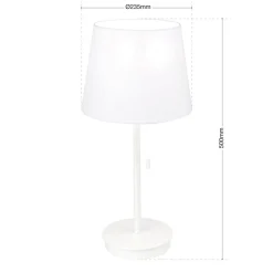Ludwig bordlampe med USB-port, hvid