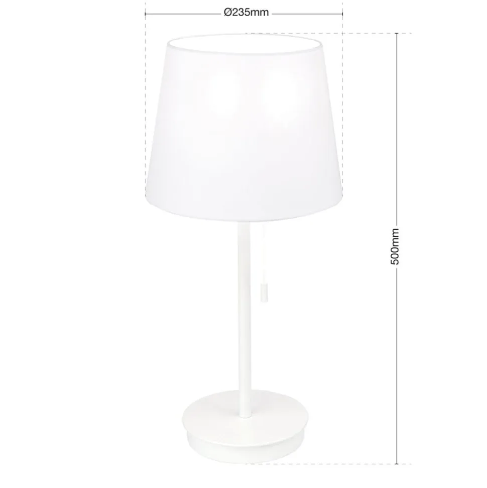 Ludwig bordlampe med USB-port, hvid