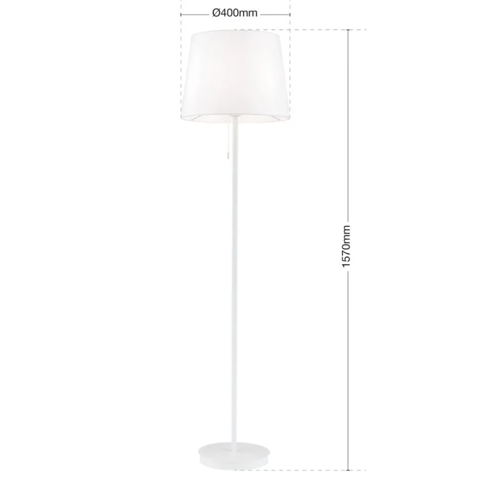 Ludwig gulvlampe i tekstil, hvid