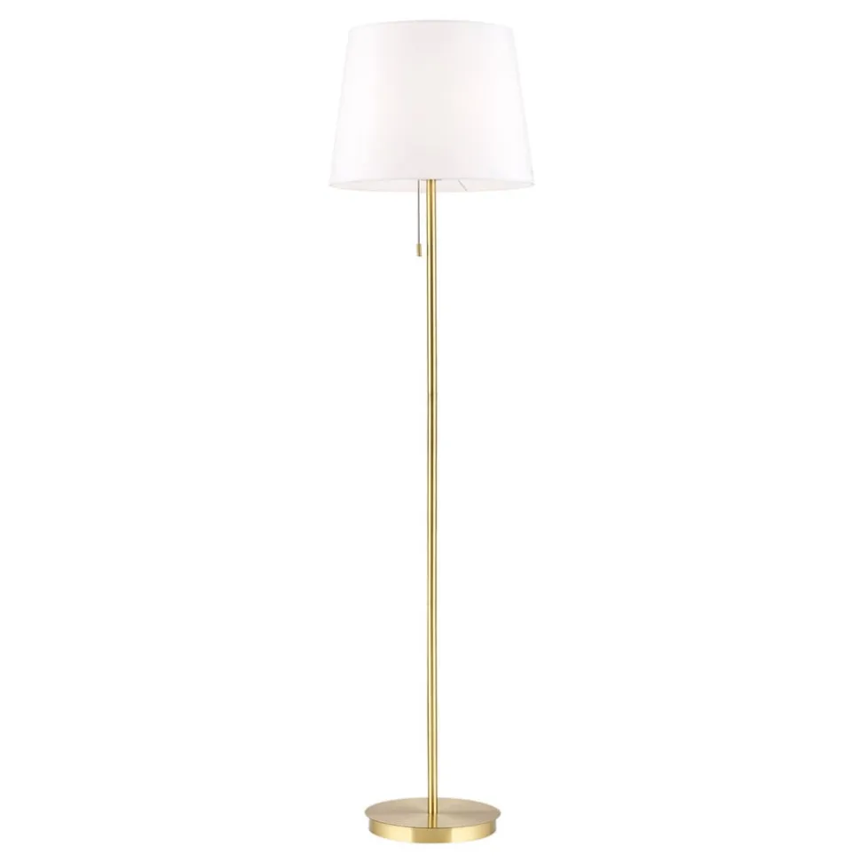 Ludwig tekstilgulvlampe, antik messing