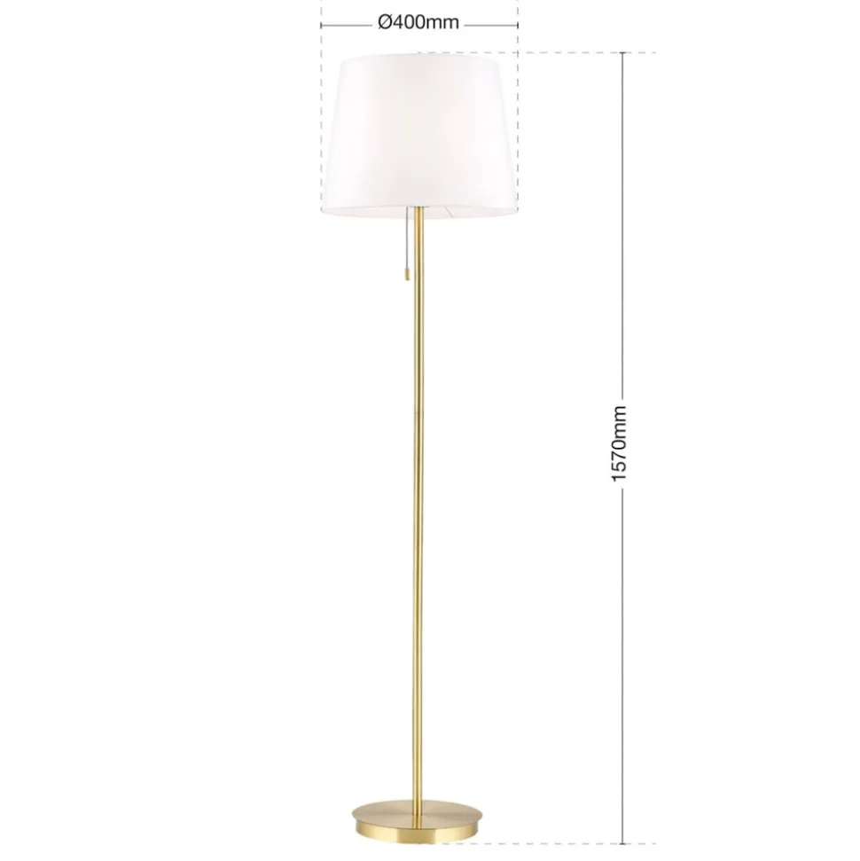 Ludwig tekstilgulvlampe, antik messing
