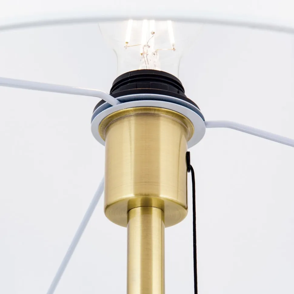 Ludwig tekstilgulvlampe, antik messing