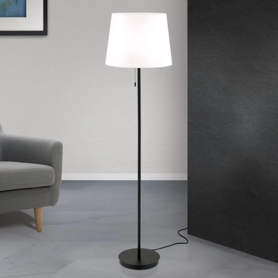 Ludwig tekstilgulvlampe, mat sort