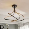 Lungo sort LED-loftlampe, højde 42 cm