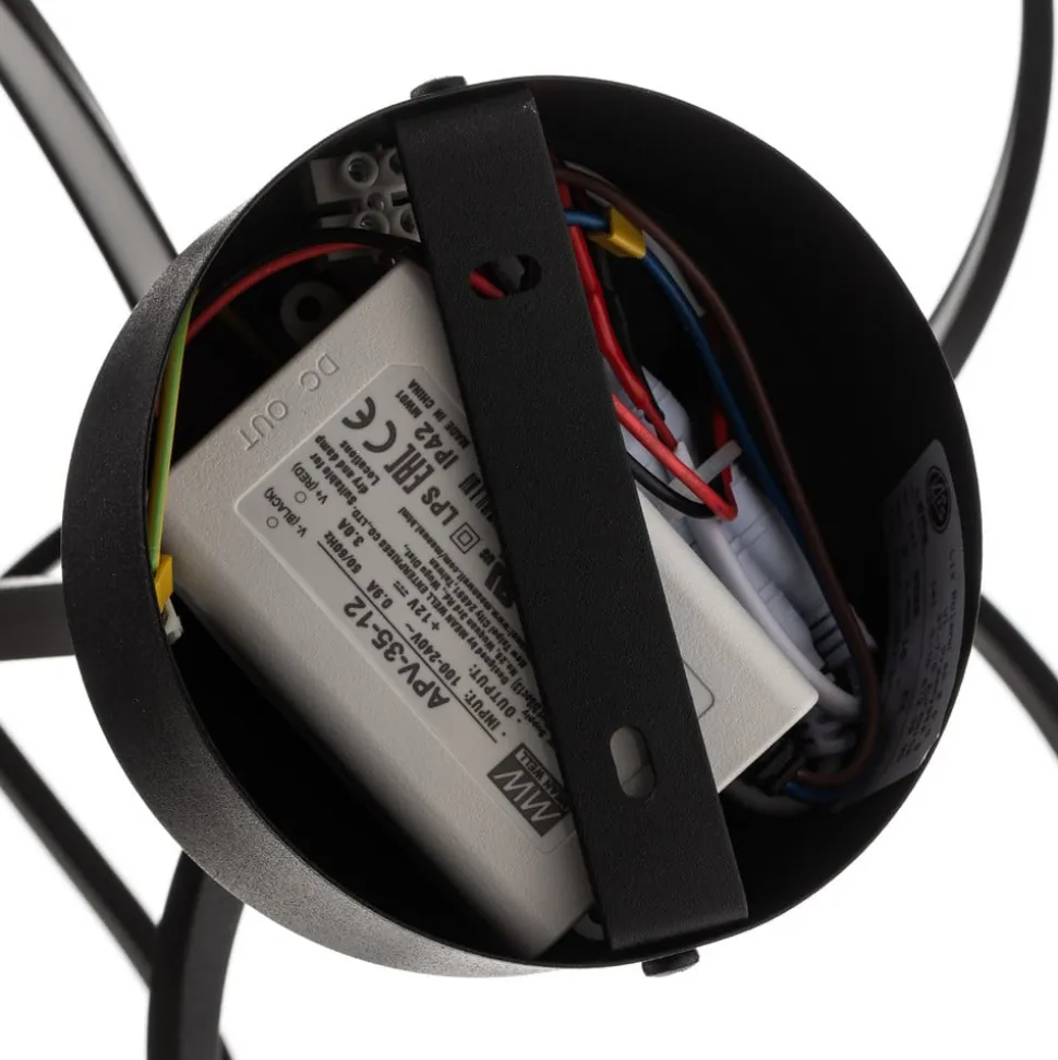 Lungo sort LED-loftlampe, højde 42 cm
