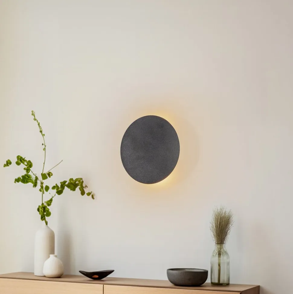 Lunia New væglampe, sort, Ø 20 cm