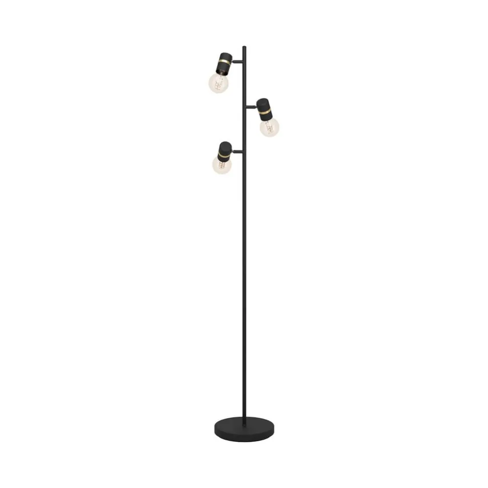 Lurone gulvlampe, sort, tre pærer