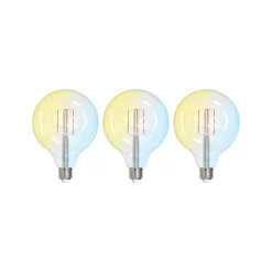 LUUMR Smart LED Filament sæt med 3 E27 G125 7W klar Tuya