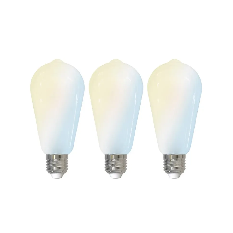 LUUMR Smart LED-pære, 3 stk, E27, ST64, 7W, mat, Tuya