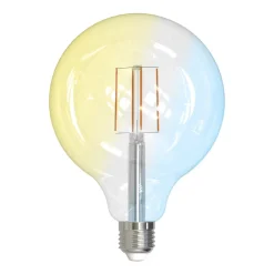 LUUMR Smart LED-pære klar E27 G125 7W Tuya WLAN CCT