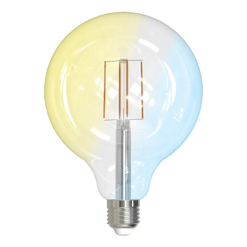 LUUMR Smart LED-pære klar E27 G125 7W Tuya WLAN CCT