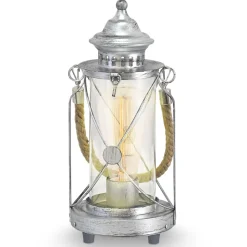 Lys lanterne bordlampe Kirian sølv-antik
