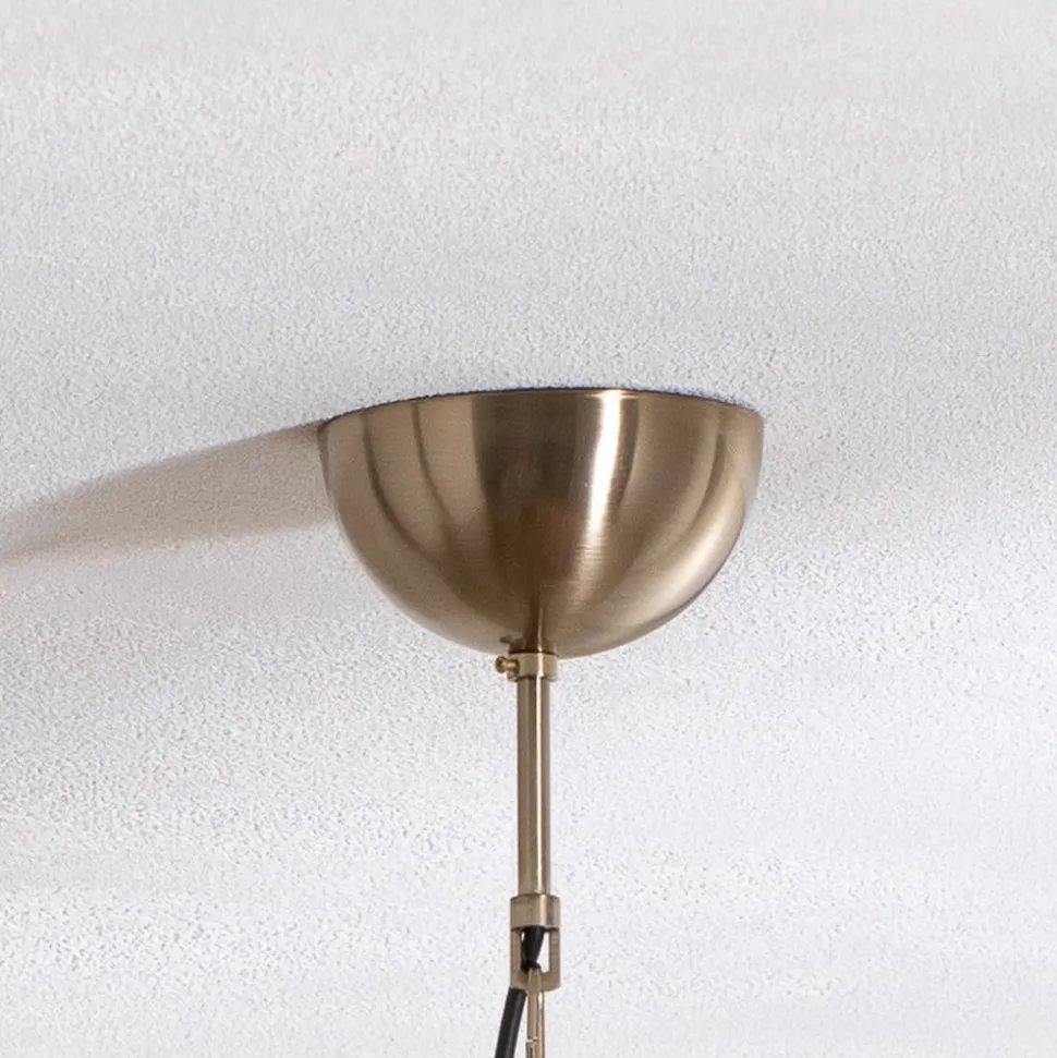 Lysekrone Adone, 6 lyskilder, messing, Ø 70 cm, krystalglas
