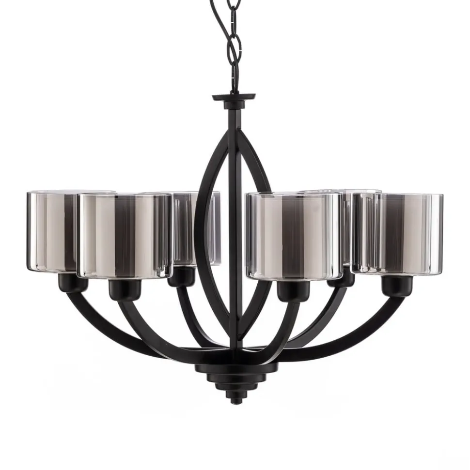 Lysekrone AV-7002-1876-6BSY med glasskærme