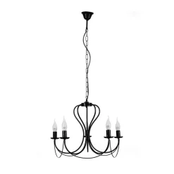 Lysekrone Candela, sort, 5 lyskilder