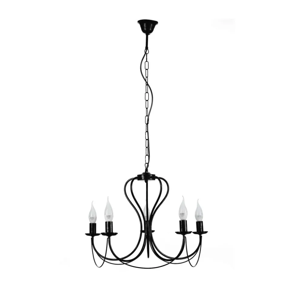 Lysekrone Candela, sort, 5 lyskilder
