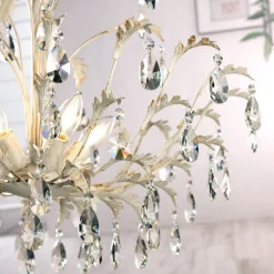 Lysekrone Cesta, 5 lyskilder med krystaller