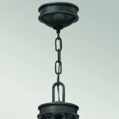 Lysekrone Collier, 5 lyskilder, sort, stål, glas, E27