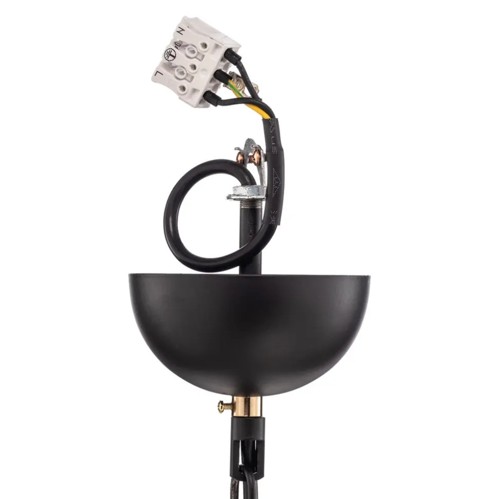 Lysekrone Dofa, messing antik/sort 6 lyskilder