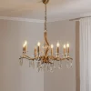 Lysekrone Elizabeth Ø80cm metal/krystal 8flg. antik guld