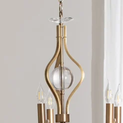 Lysekrone Elizabeth 105x55 cm metal/glas 8flg. antik guld