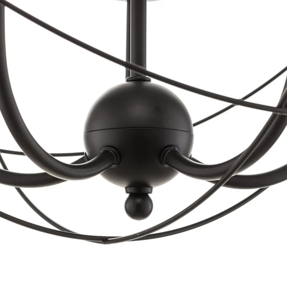 Lysekrone Globe med 5 lyskilder, sort