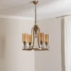 Lysekrone Jadina, guld antik, 4 lyskilder, Ø 50 cm metal/glas