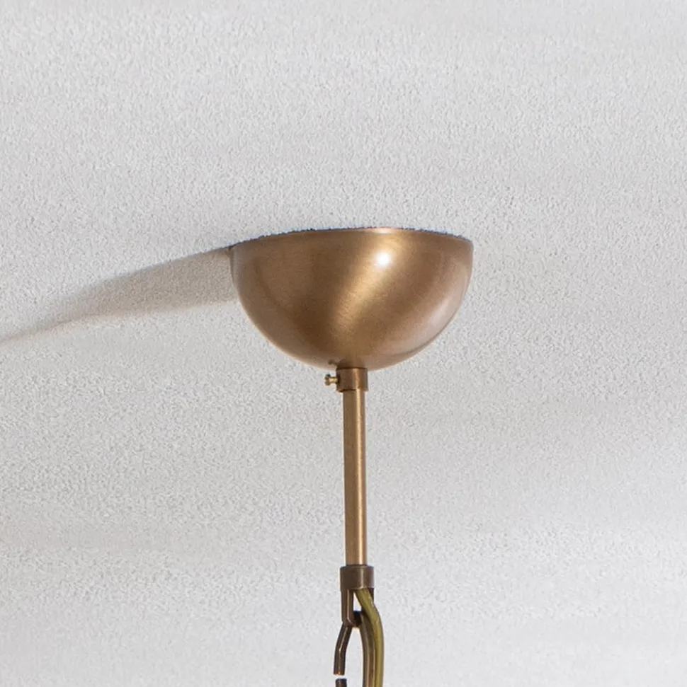 Lysekrone Jadina, guld antik, 6 lyskilder, Ø 62 cm metal/glas