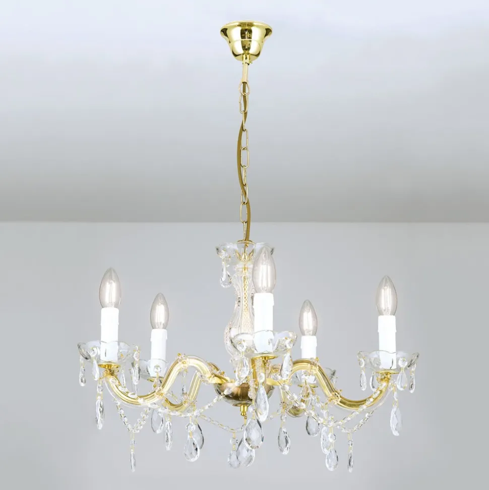 Lysekrone Marie Claire krystalglas 5 lyskilder