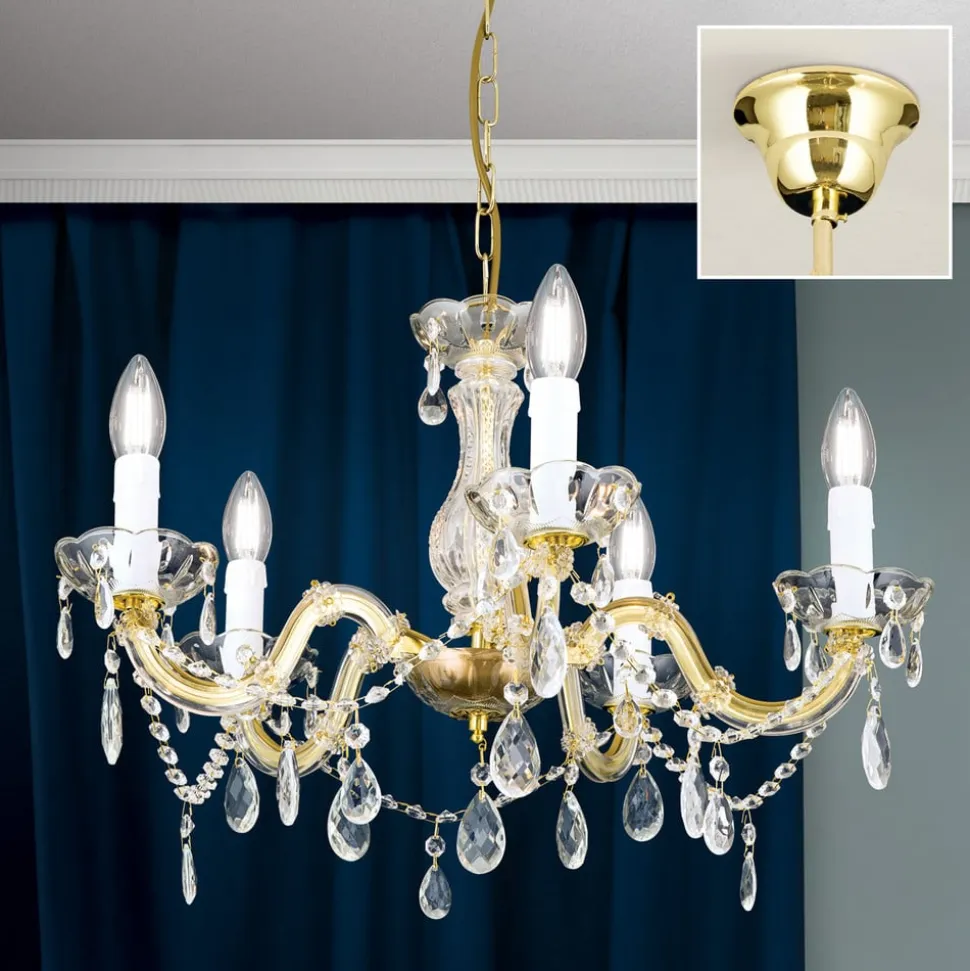 Lysekrone Marie Claire krystalglas 5 lyskilder