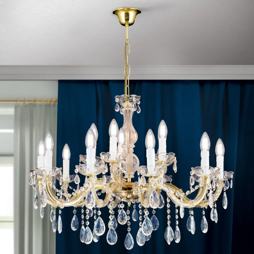 Lysekrone Marie Claire krystalglas 15-flammet